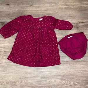 Just One You, made by Carter's Special Occasion, Burgundy & Gold Dress, 3M